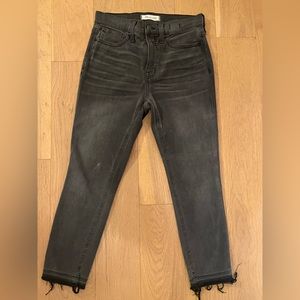 Madewell Roadtripper distressed black denim legging